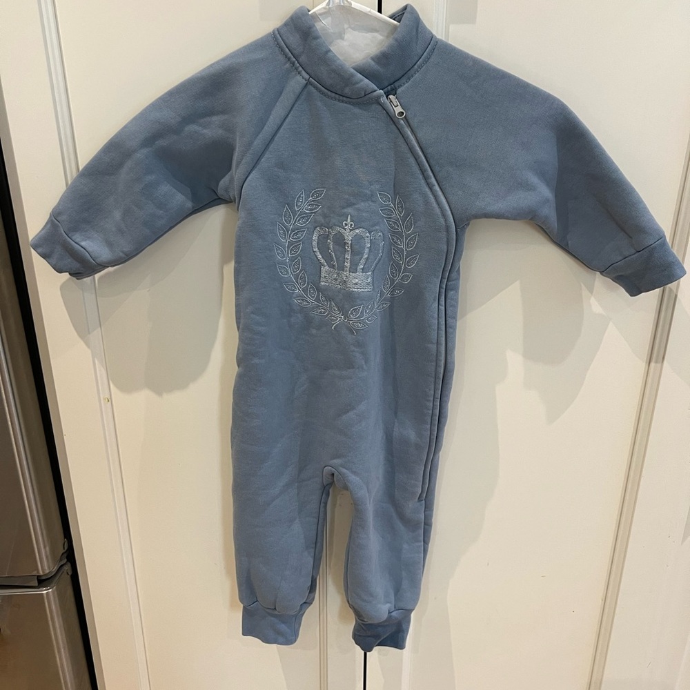 Little star blue crown romper 12m